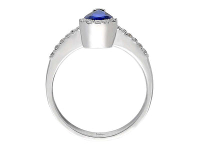 Diamond and Pear Sapphire Ring