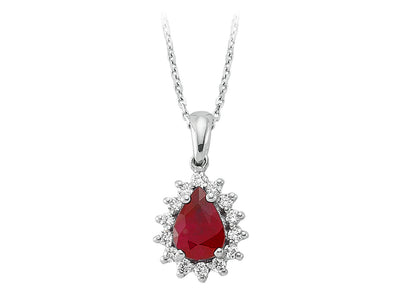 Diamond and Pear Ruby Anturaj Necklace