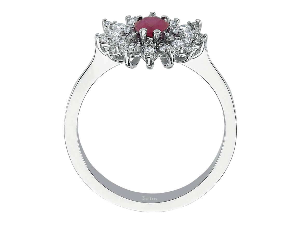 Diamond and Pear Ruby Ring