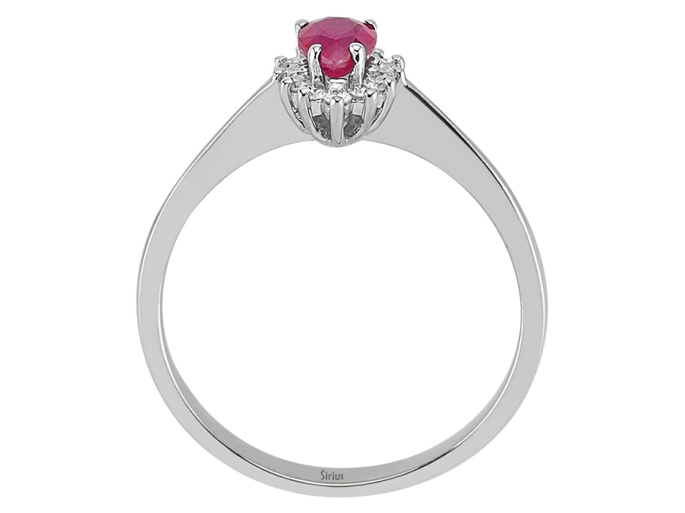 Diamond and Pear Ruby Ring