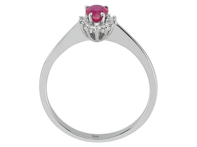 Diamond and Pear Ruby Ring