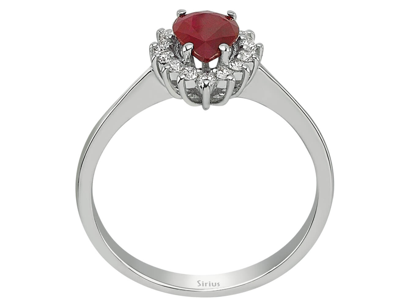 Diamond and Pear Ruby Ring