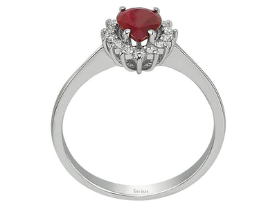 Diamond and Pear Ruby Ring