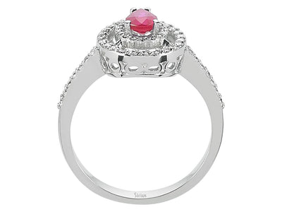 Diamond and Pear Ruby Ring