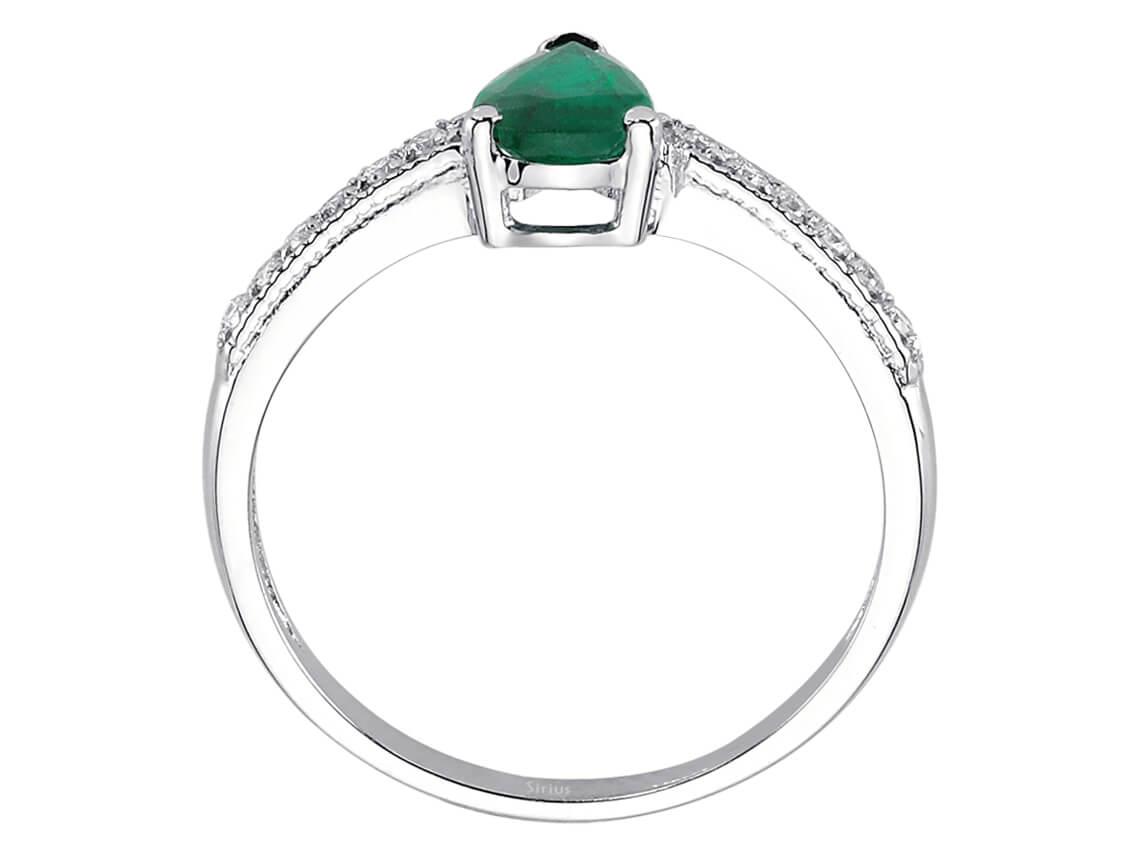 Diamant und Tropfen Smaragd Ring - handgefertigter Diamantschmuck aus Feingold | Sirius Diamant