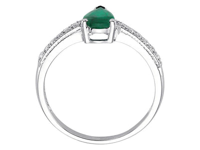 Diamond and Pear Emerald Ring