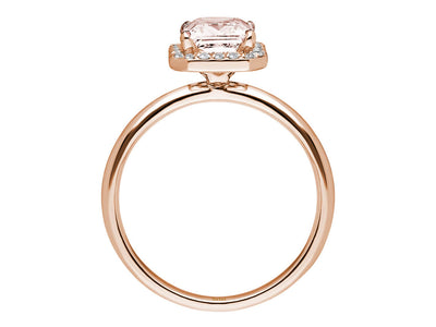 Diamond and Emerald Cut Morganite Ring