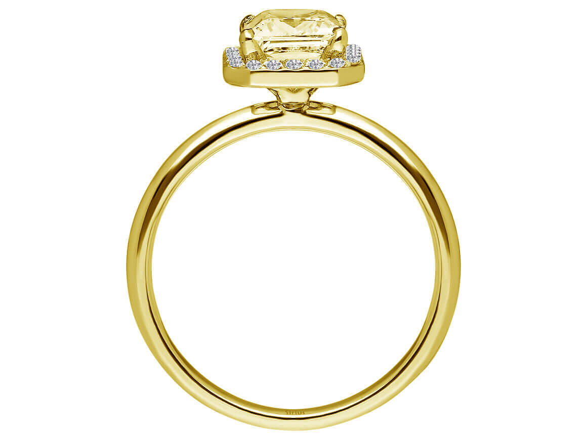 Diamond and Emerald Cut Citrine Ring
