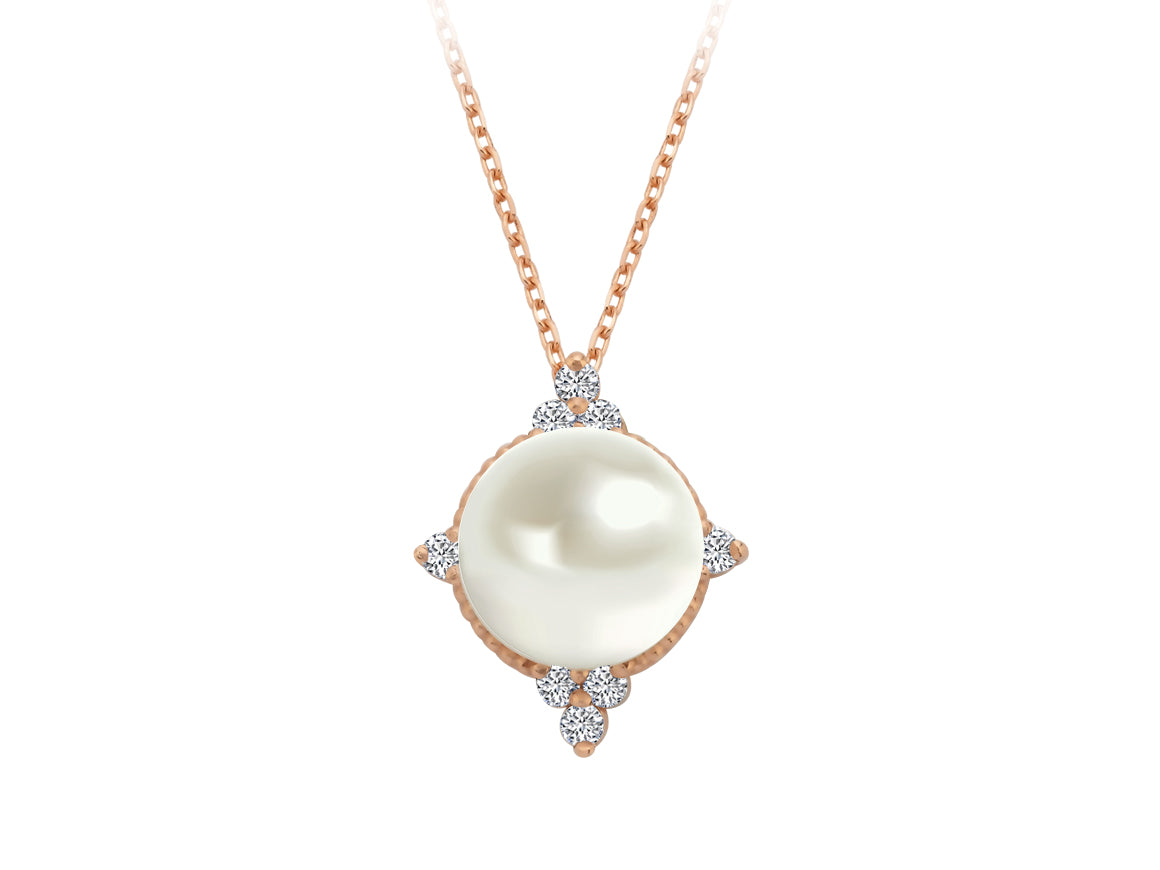 Moira Halskette mit Diamanten und Perlen - handgefertigter Diamantschmuck aus Feingold | Sirius Diamant