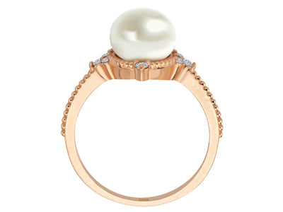 Moira ring with diamonds and pearls