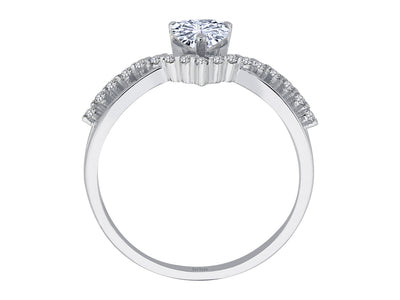 Nevbahar heart-shaped diamond and white topaz ring