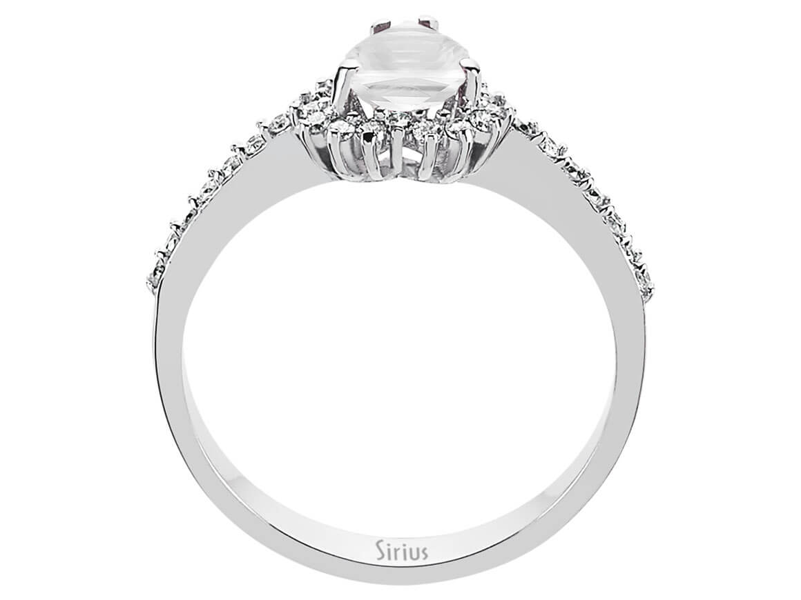 Diamond and Heart Cut White Topaz Ring