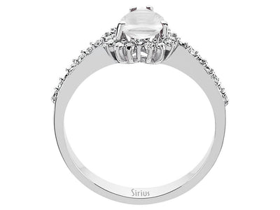 Diamond and Heart Cut White Topaz Ring