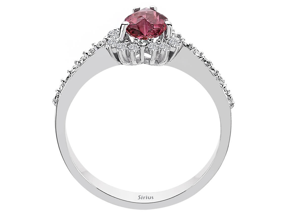 Diamant und Herz Schliff Turmalin Ring - handgefertigter Diamantschmuck aus Feingold | Sirius Diamant