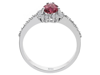 Diamond and Heart Cut Tourmaline Ring