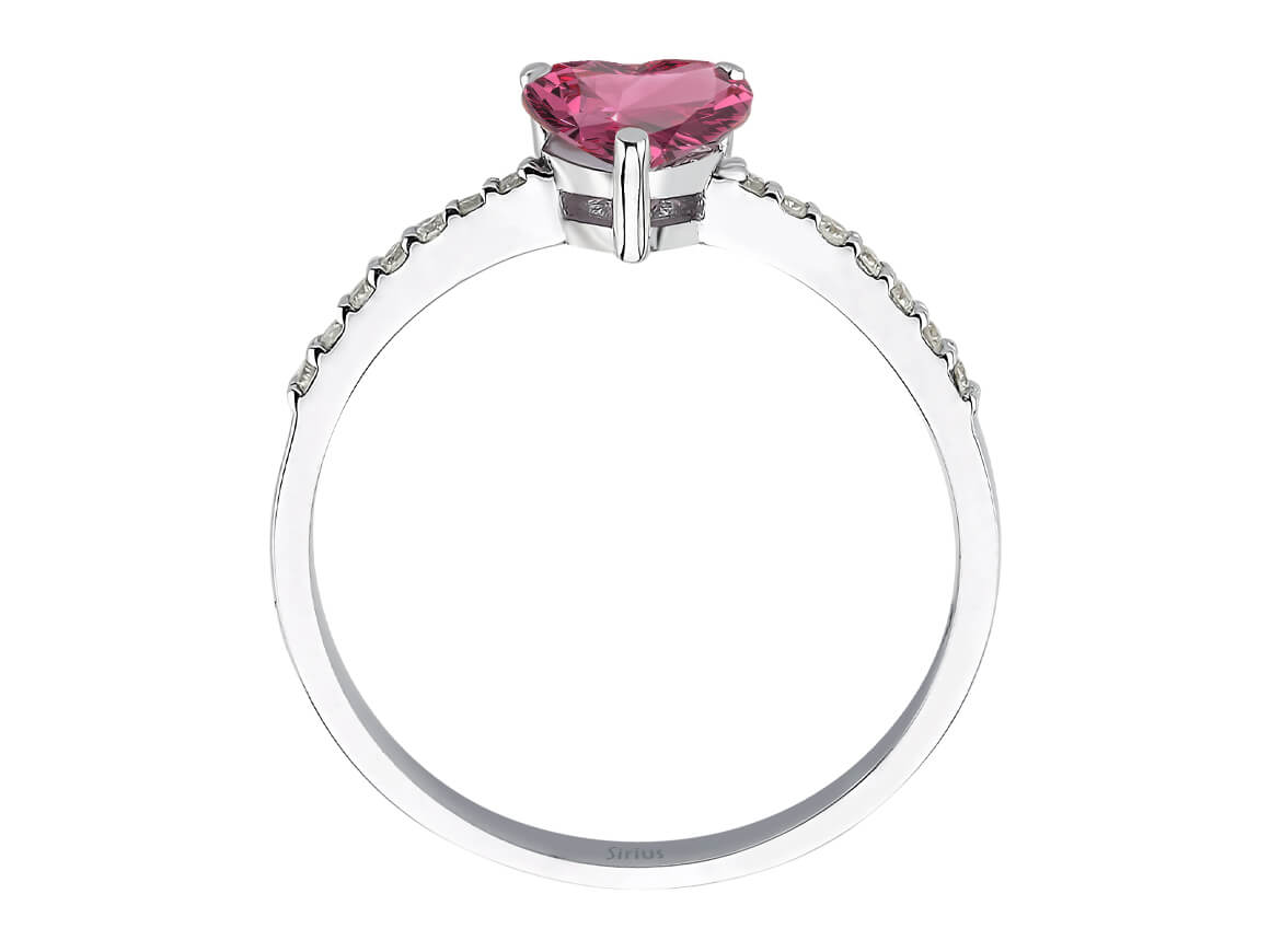 Diamond and Heart Cut Tourmaline Ring