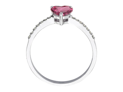 Diamond and Heart Cut Tourmaline Ring