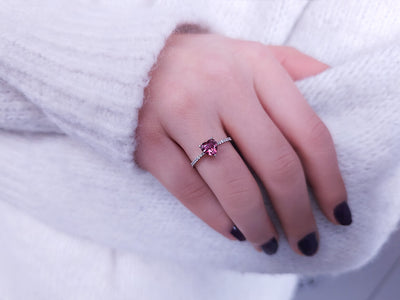 Diamond and Heart Cut Tourmaline Ring