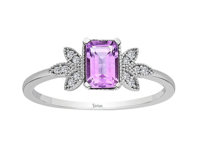 Diamond and Lilac Amethyst Ring
