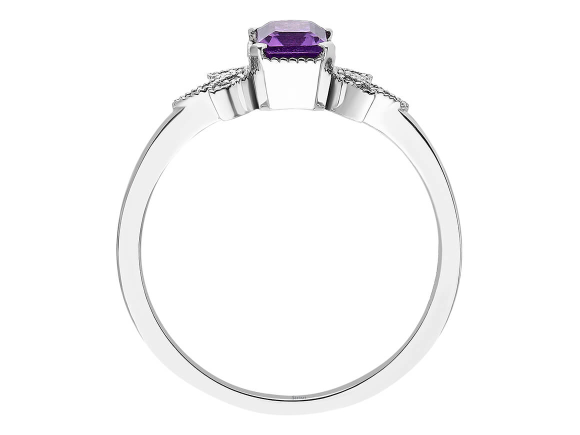 Diamond and Lilac Amethyst Ring