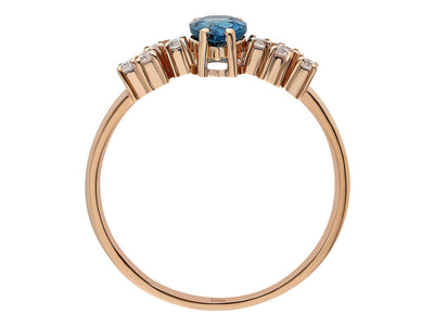 Diamond and London Blue Topaz Ring