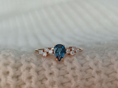 Diamond and London Blue Topaz Ring