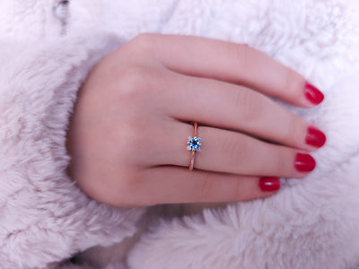 Diamond and London Blue Topaz Ring