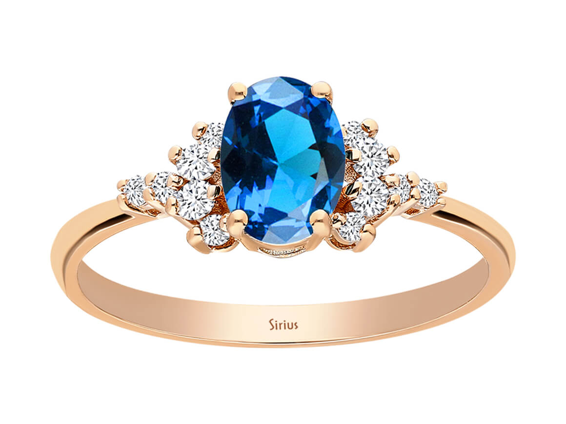 Diamant und London Blauer Topas Ring – handgefertigter Diamantschmuck aus Feingold | Sirius Diamant