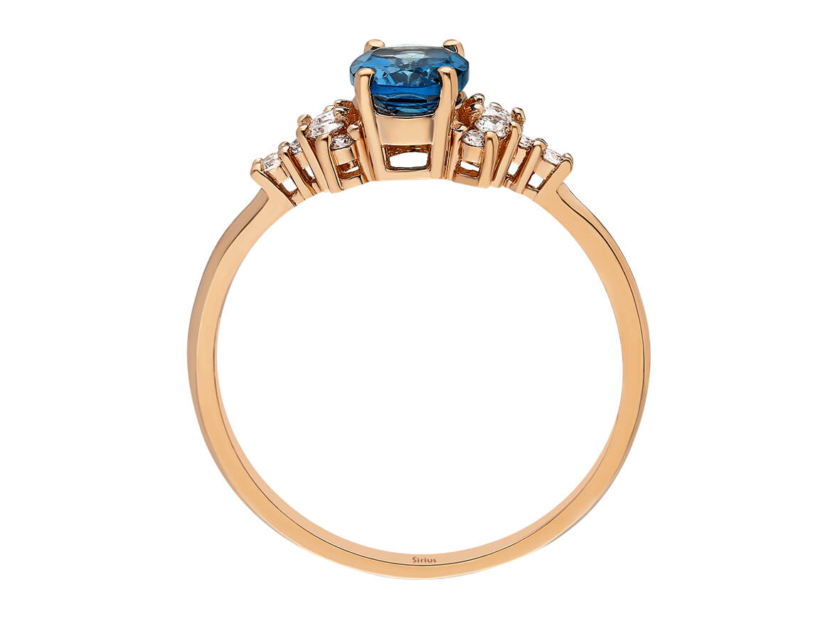 Diamant und London Blauer Topas Ring – handgefertigter Diamantschmuck aus Feingold | Sirius Diamant