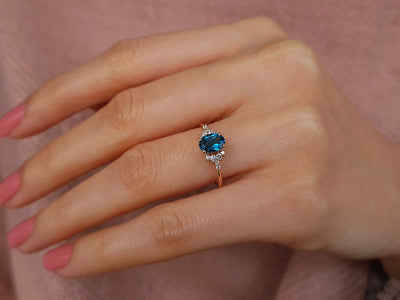 Diamond and London Blue Topaz Ilaida Ring