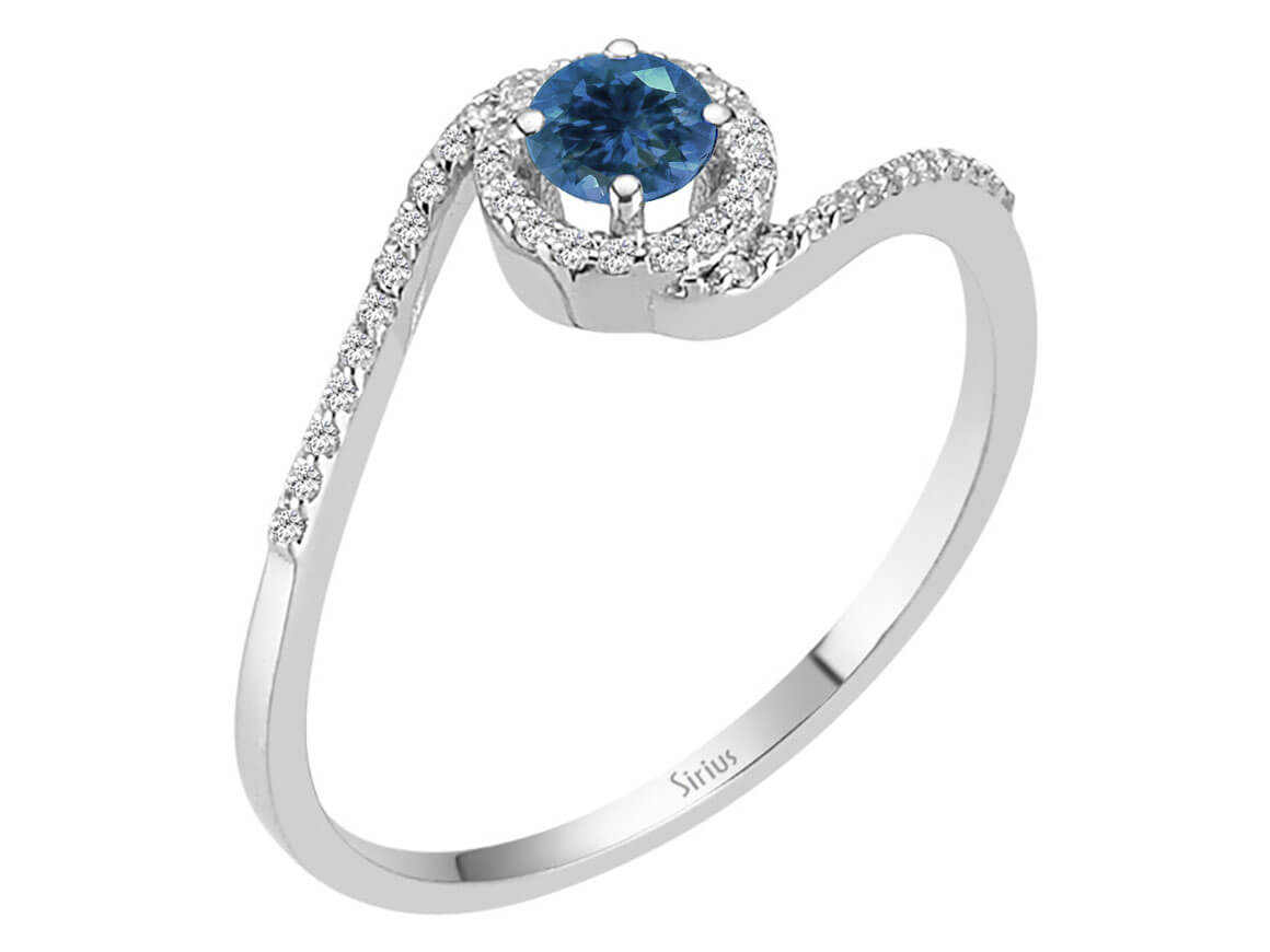 Diamant und London Blauer Topas Ring - handgefertigter Diamantschmuck aus Feingold | Sirius Diamant