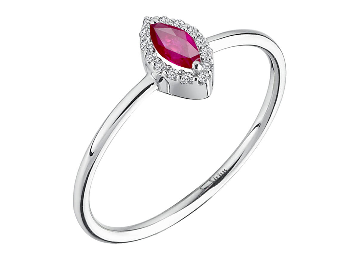 Diamond and Marquise Cut Pink Tourmaline Ring