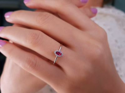 Diamond and Marquise Cut Pink Tourmaline Ring