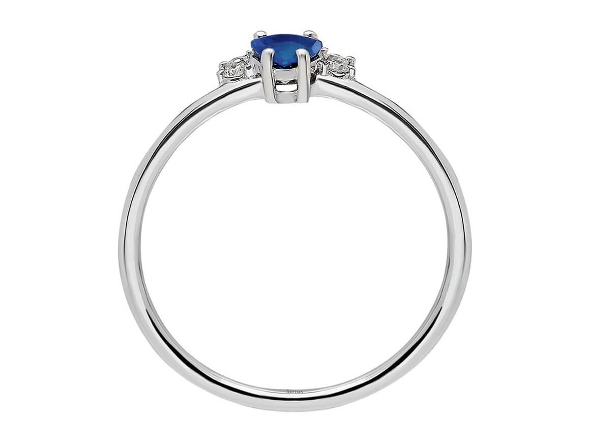 Diamond and Pear Cut Sapphire Ring