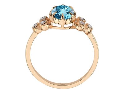 Diamond and Blue Topaz Marjatta Ring
