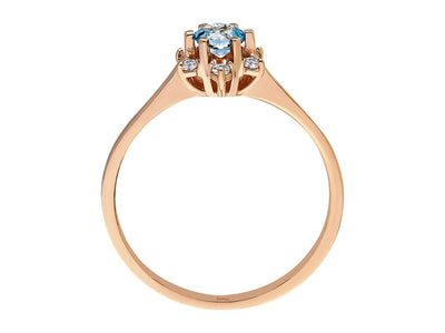 Diamond and Blue Topaz Elsa Ring