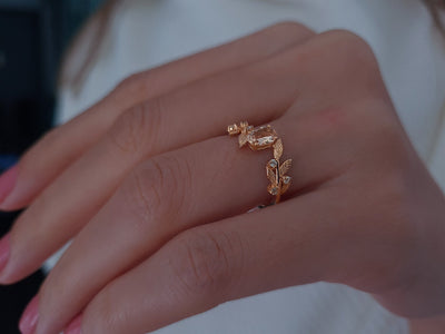 Traumgarten Ring mit Diamanten & Morganit