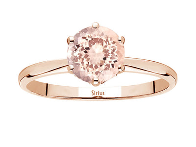 Bague Malaga en or rose 14 carats, diamants et morganite