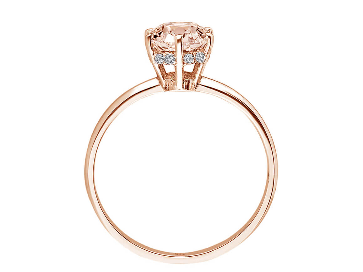 Bague Malaga en or rose 14 carats, diamants et morganite