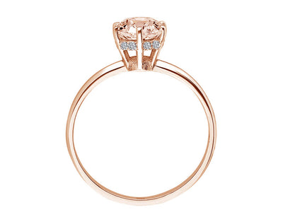 Bague Malaga en or rose 14 carats, diamants et morganite