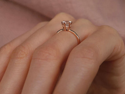 Bague Malaga en or rose 14 carats, diamants et morganite