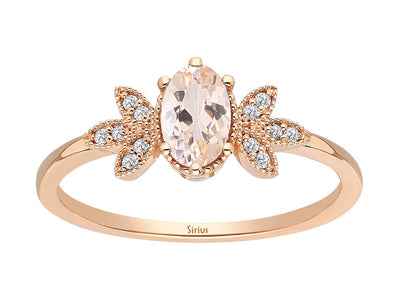 Bague Marbella en diamant et morganite ovale