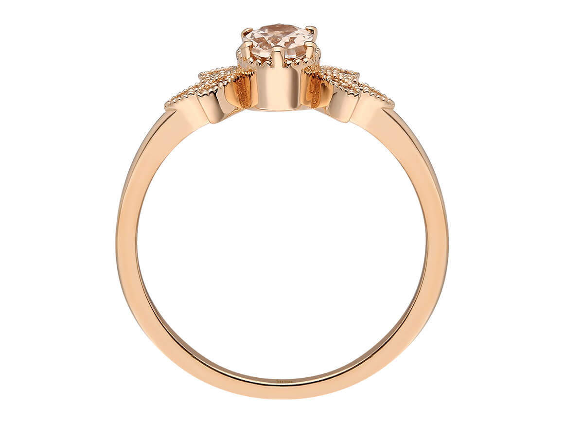 Diamant und Oval Morganit Marbella Ring - handgefertigter Diamantschmuck aus Feingold | Sirius Diamant