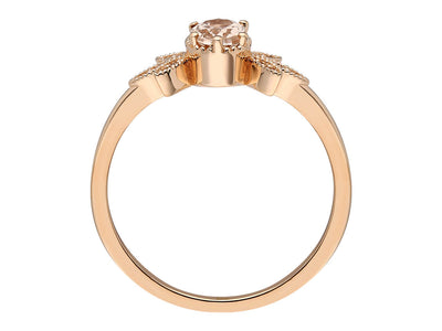 Bague Marbella en diamant et morganite ovale