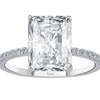 Diamantenring mit%20 Oktagonschliff weißem Topas in Weißgold - handgefertigter Diamantschmuck aus Feingold | Sirius Diamant