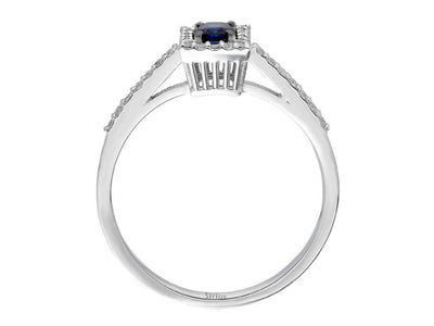 Diamond and Octagon Cut Sapphire Ring