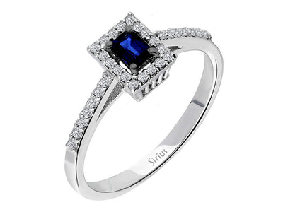 Diamond and Octagon Cut Sapphire Ring
