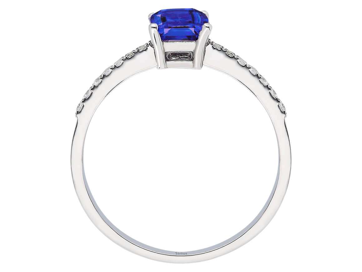 Diamant und Oktagon Schliff AAA Tansanit Ring - handgefertigter Diamantschmuck aus Feingold | Sirius Diamant