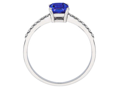 Diamant und Oktagon Schliff AAA Tansanit Ring