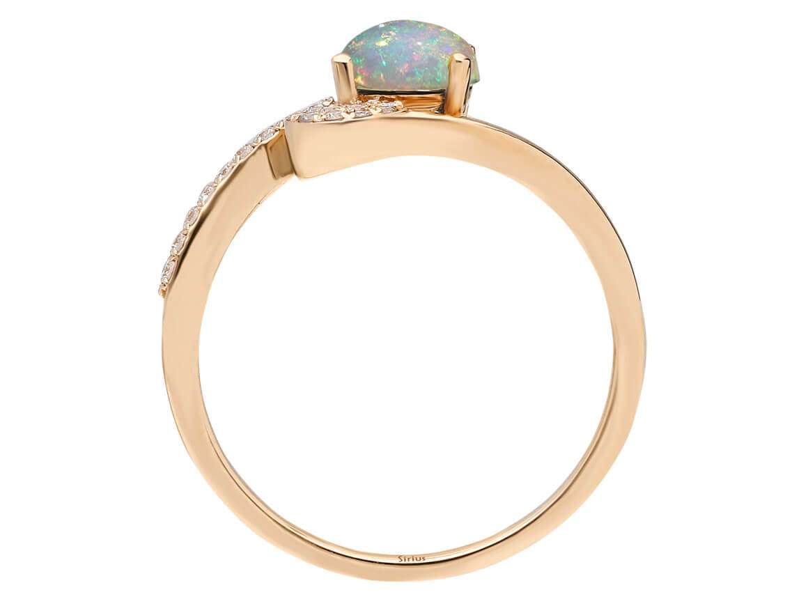Diamant und Opal Galaxis Damenring - handgefertigter Diamantschmuck aus Feingold | Sirius Diamant